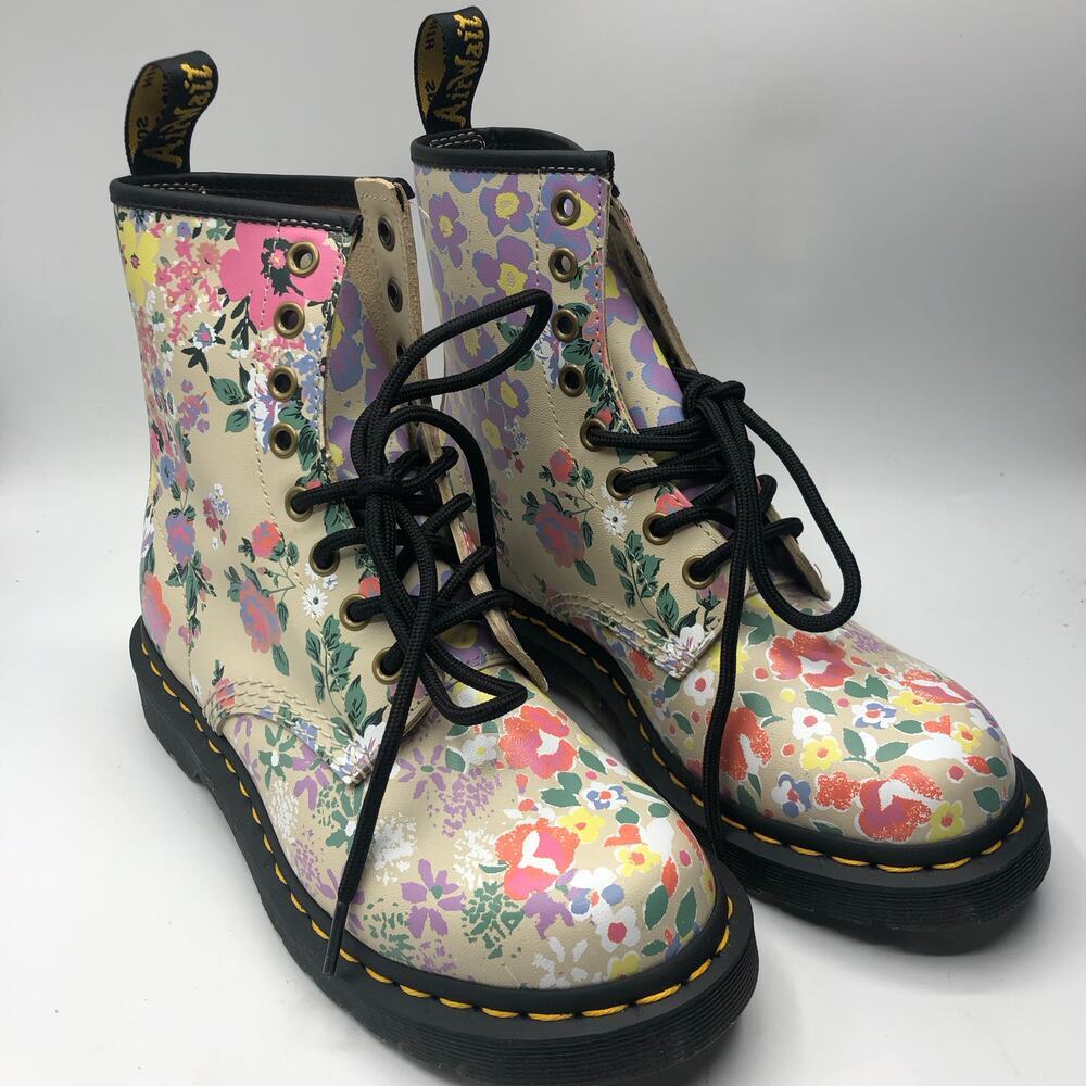 Dr,Martens 1460 Floral Mash Up Leather Lace Up Boots Size EU 37/ US 6 - Picture 4 of 10
